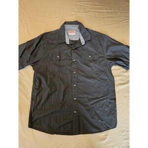 Wrangler Premium Quality Men's Short Sleeve Button Down Shirt - Black L